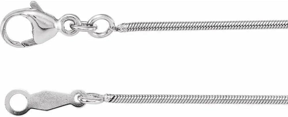 Platinum 1mm Snake Chain Necklace Fine Jewelry for Women Gifts for Her, 16"