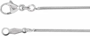 Platinum 1mm Snake Chain Necklace Fine Jewelry for Women Gifts for Her, 16"