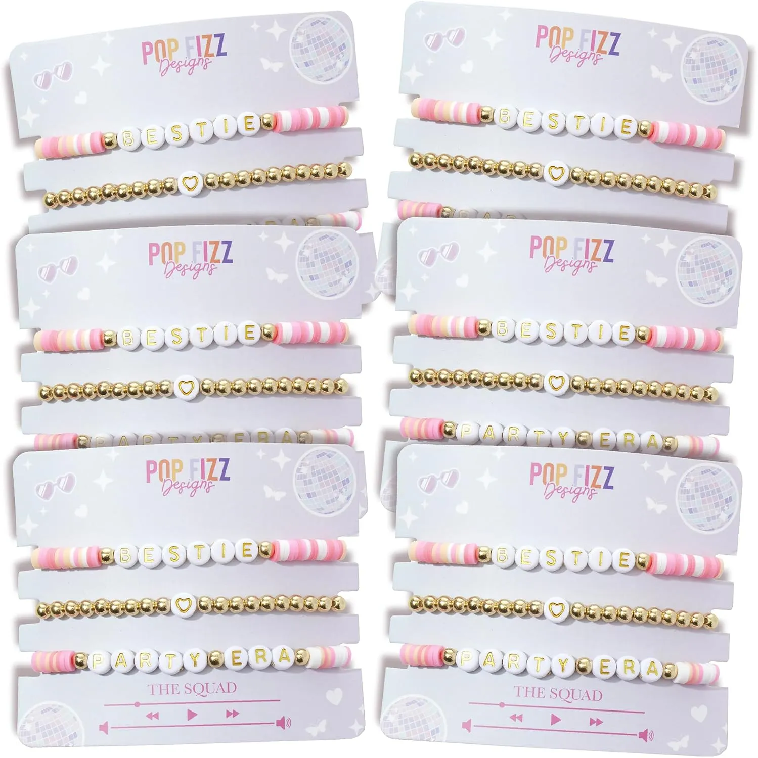 Pop Fizz Designs | Friendship Bracelet for Besties | 6 Pack