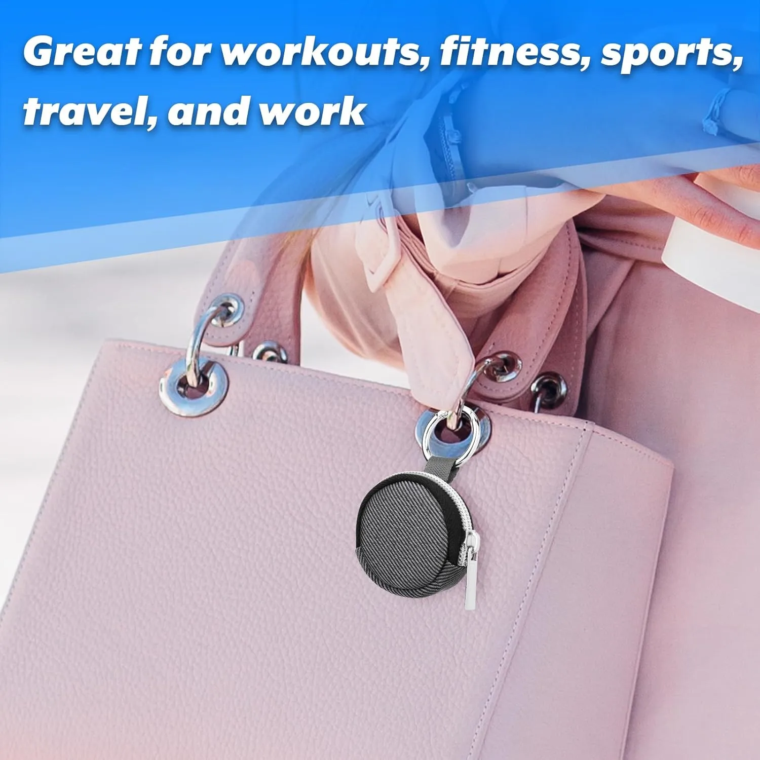 Portable Ring Organizer Case with Keychain, Traveling Ring Holder Storage Bag, Anti-Lost Keychain Container for Rings, Jewelry (1, Grey)