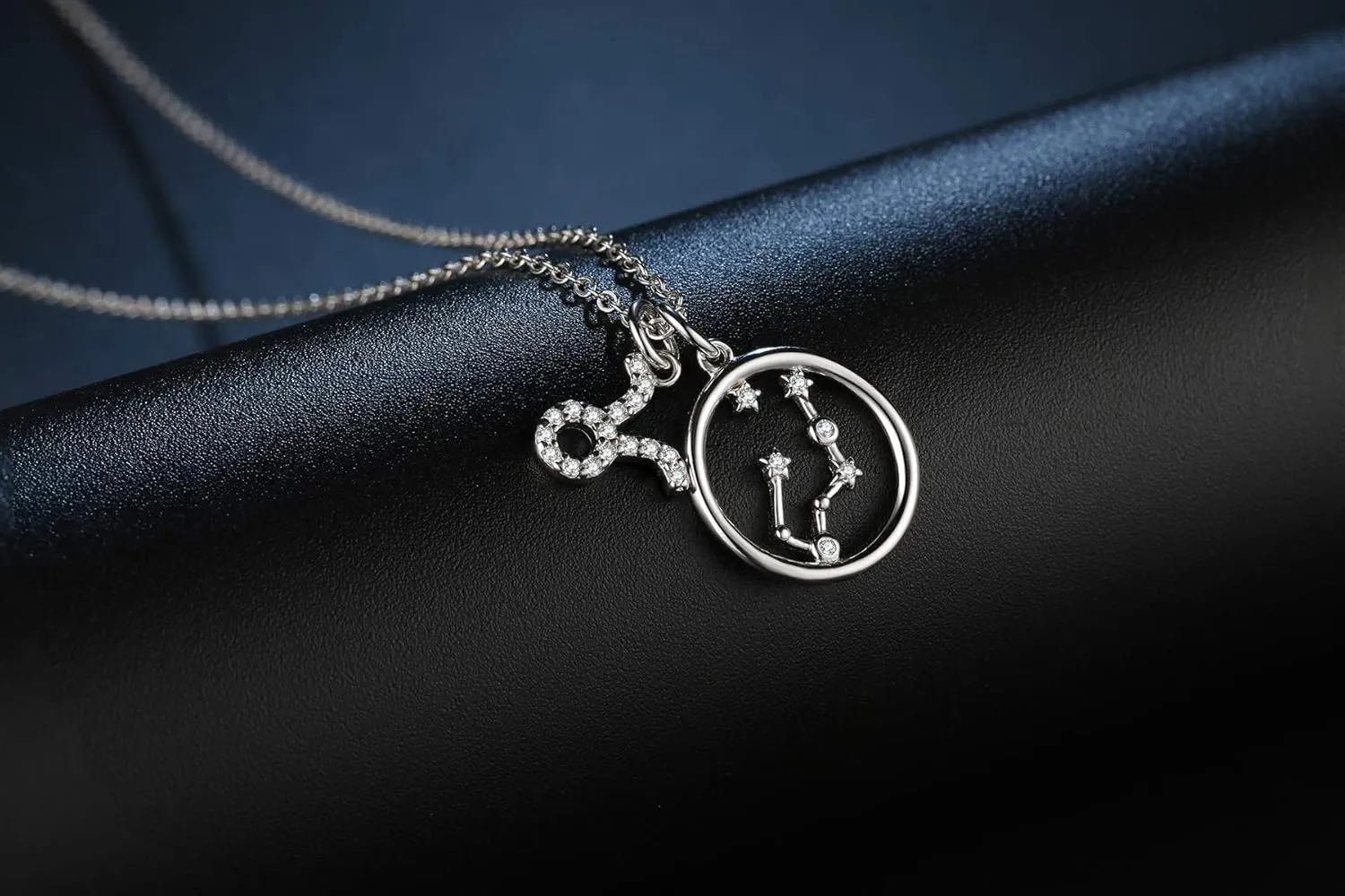 Presentski Zodiac Necklace Sterling Silver 12 Constellation Horoscope Pendant Astrology Star CZ Dainty Necklaces Birthday Jewelry for Women Daughter