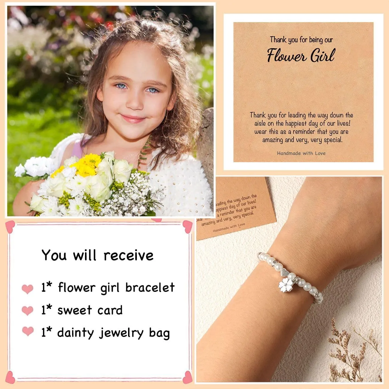 Proposal Bracelets, Thank You Flower Girl Gifts With Jewelry Box