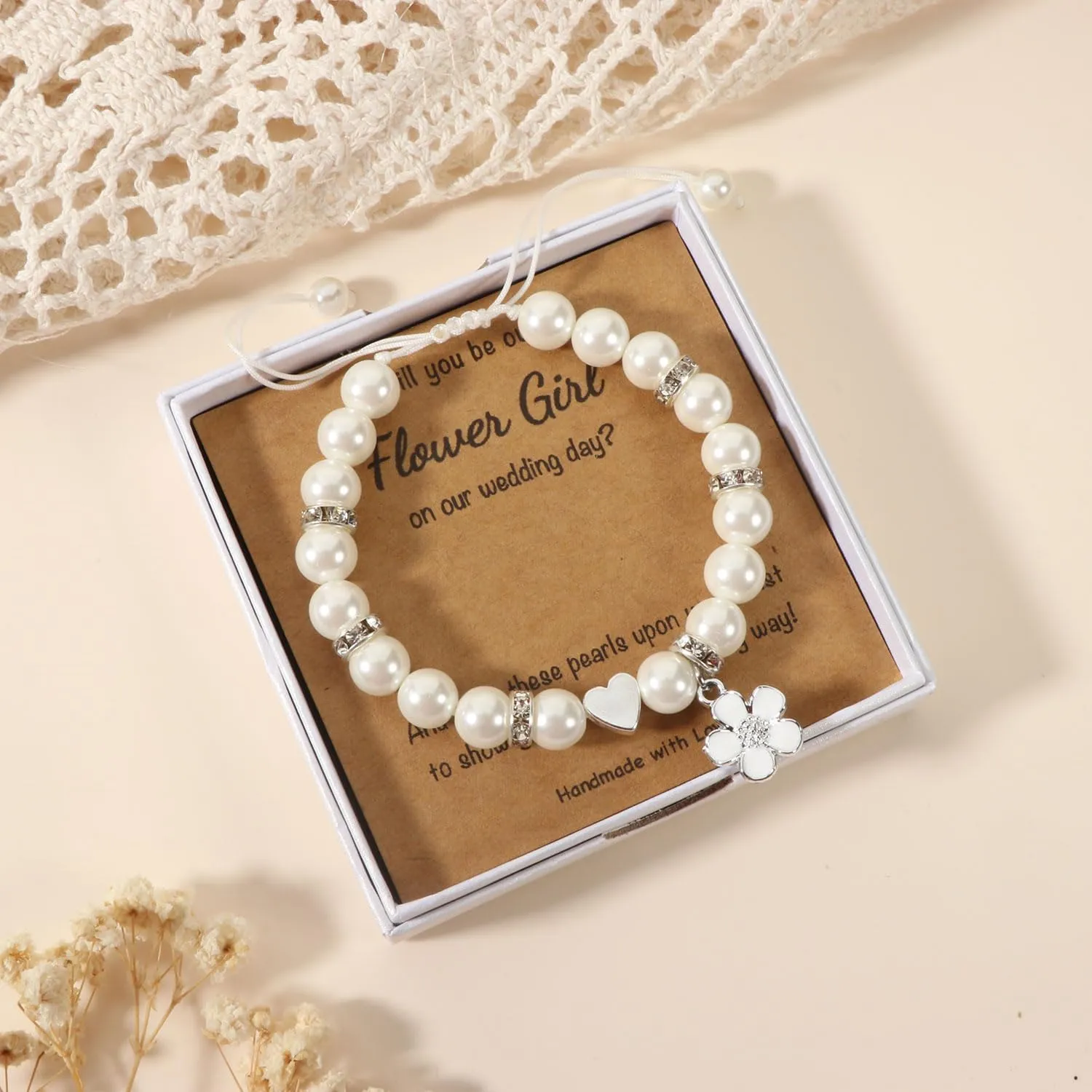 Proposal Bracelets, Thank You Flower Girl Gifts With Jewelry Box