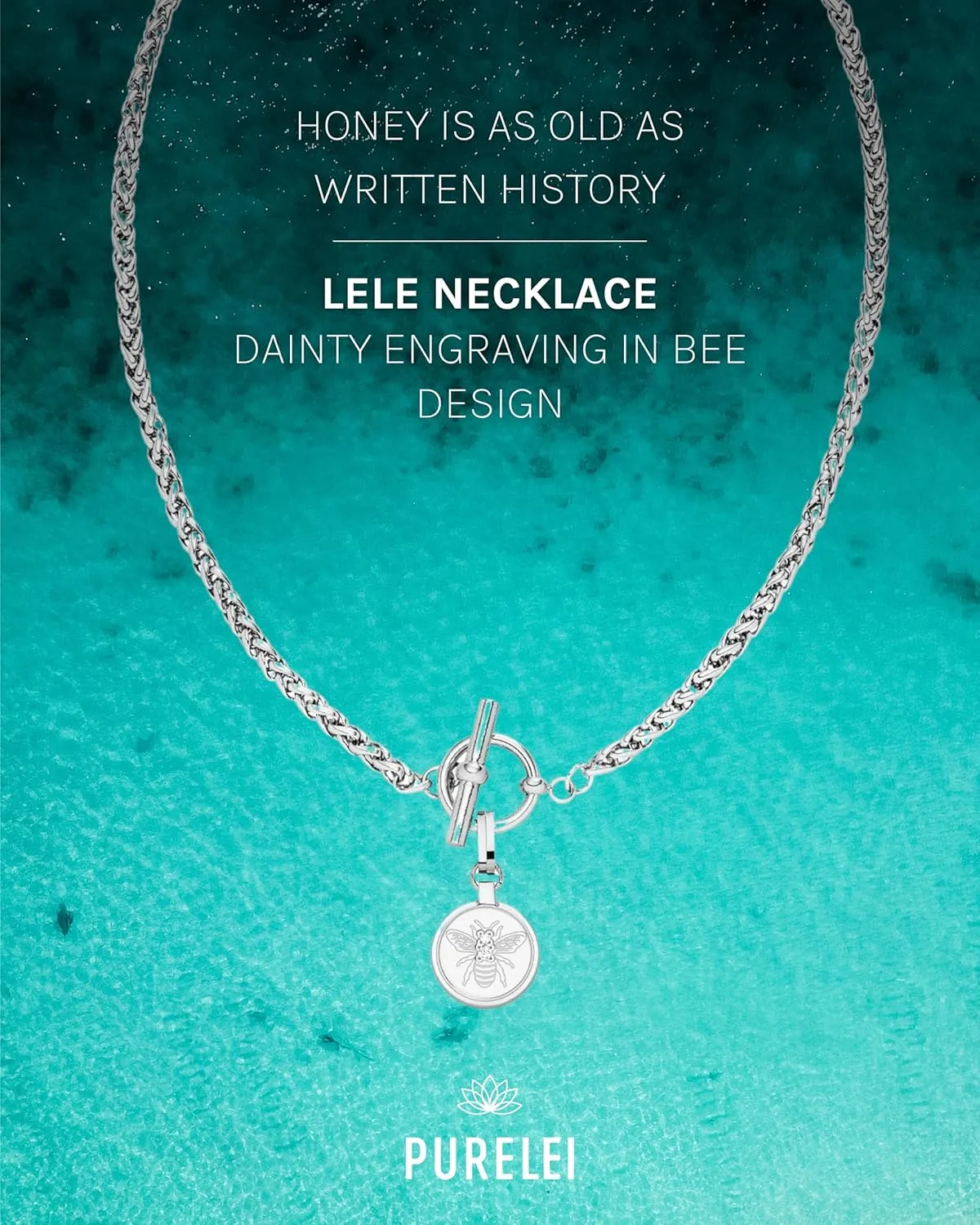 Purelei Lele Necklace  18K Gold plated stainless steel jewelry  Waterproof chain with pendant  17 inch length  Fashion jewelry for your individual look