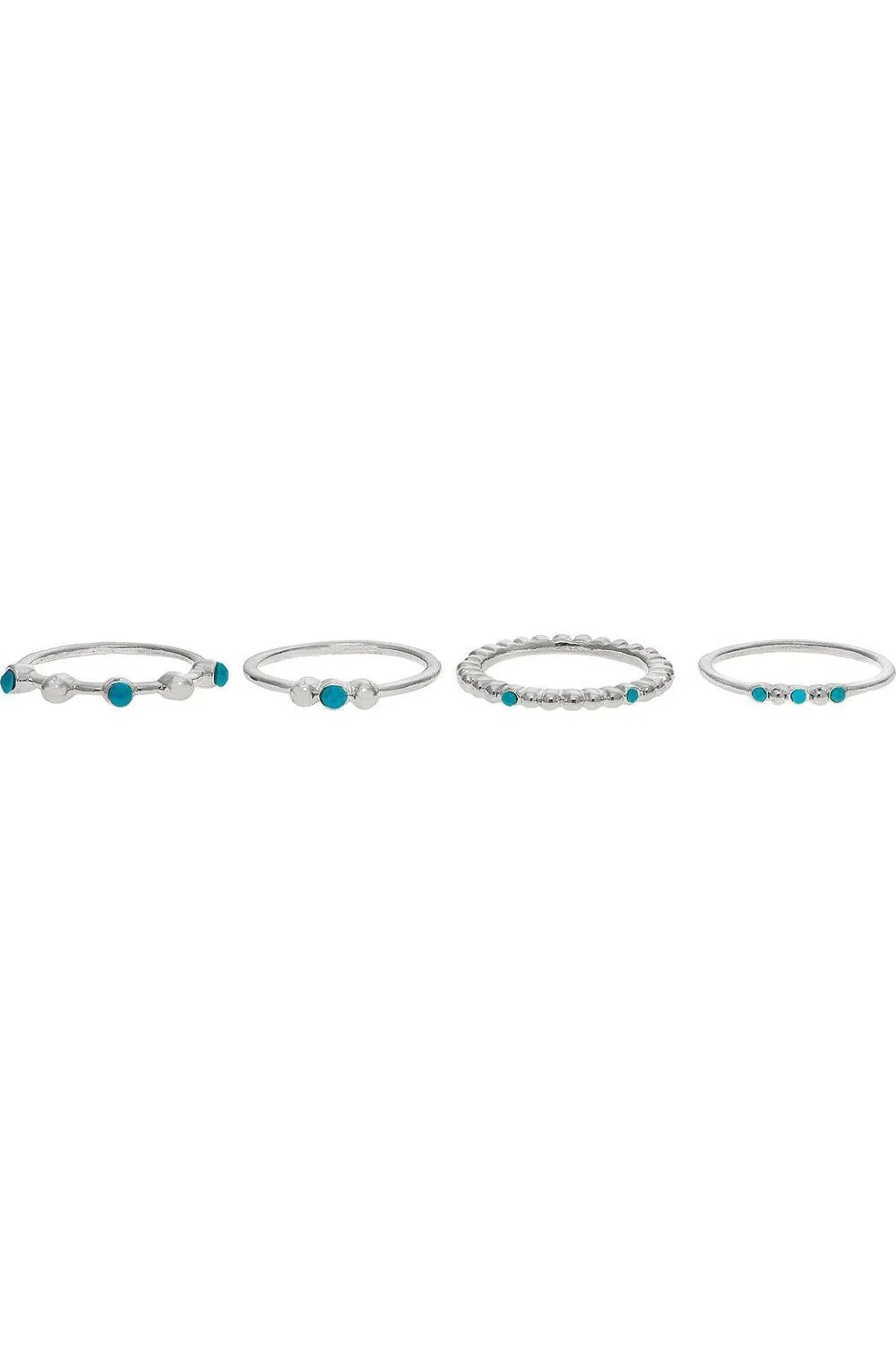 Rain Jewelry Gold Blue Gem Six Band Size 7 Ring Set (2)