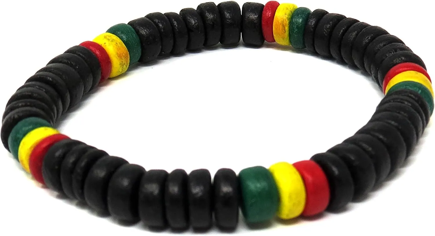 Rasta Bracelet Wood Bracelet Beaded Bracelet - Rasta Bracelet Cotton Handmade Reggae Jewelry Boho