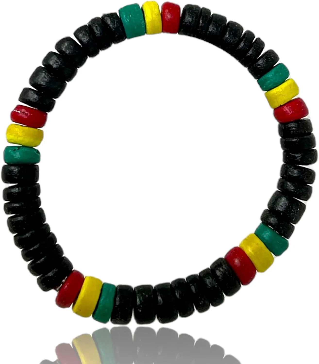 Rasta Bracelet Wood Bracelet Beaded Bracelet - Rasta Bracelet Cotton Handmade Reggae Jewelry Boho