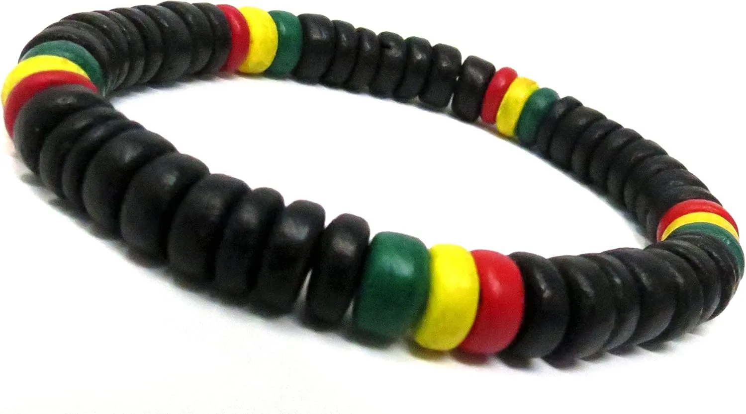 Rasta Bracelet Wood Bracelet Beaded Bracelet - Rasta Bracelet Cotton Handmade Reggae Jewelry Boho