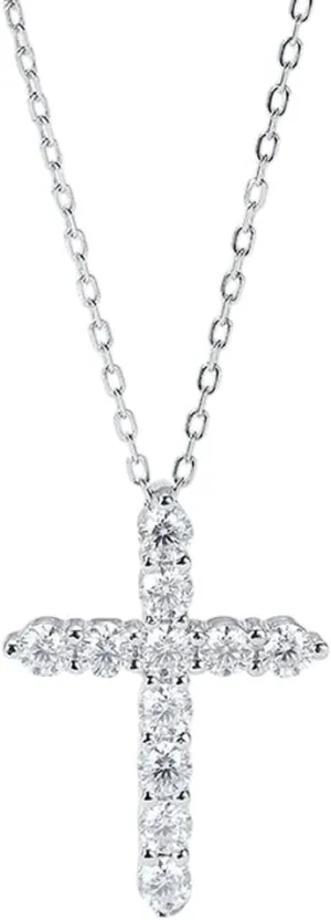 Real Moissanite Jesus Cross Pendant Necklace For Women 925 Sterling Silver 2.5 3 4Mm Diamond Chains Necklaces Fine Jewelry