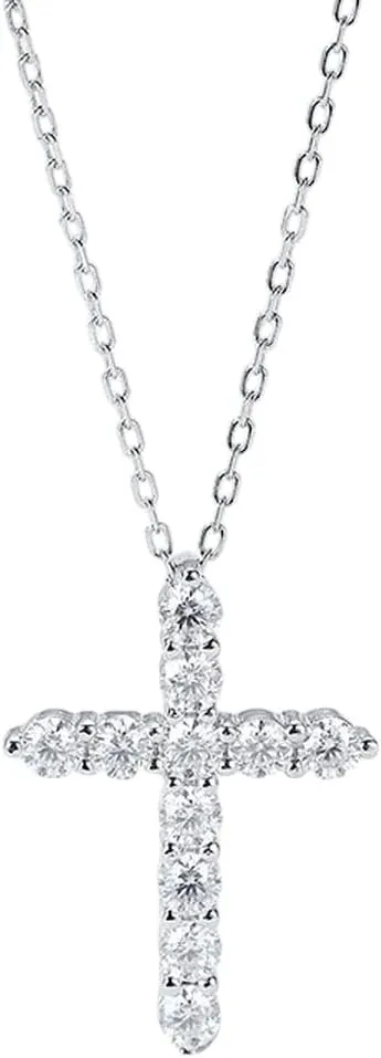 Real Moissanite Jesus Cross Pendant Necklace For Women 925 Sterling Silver 2.5 3 4Mm Diamond Chains Necklaces Fine Jewelry