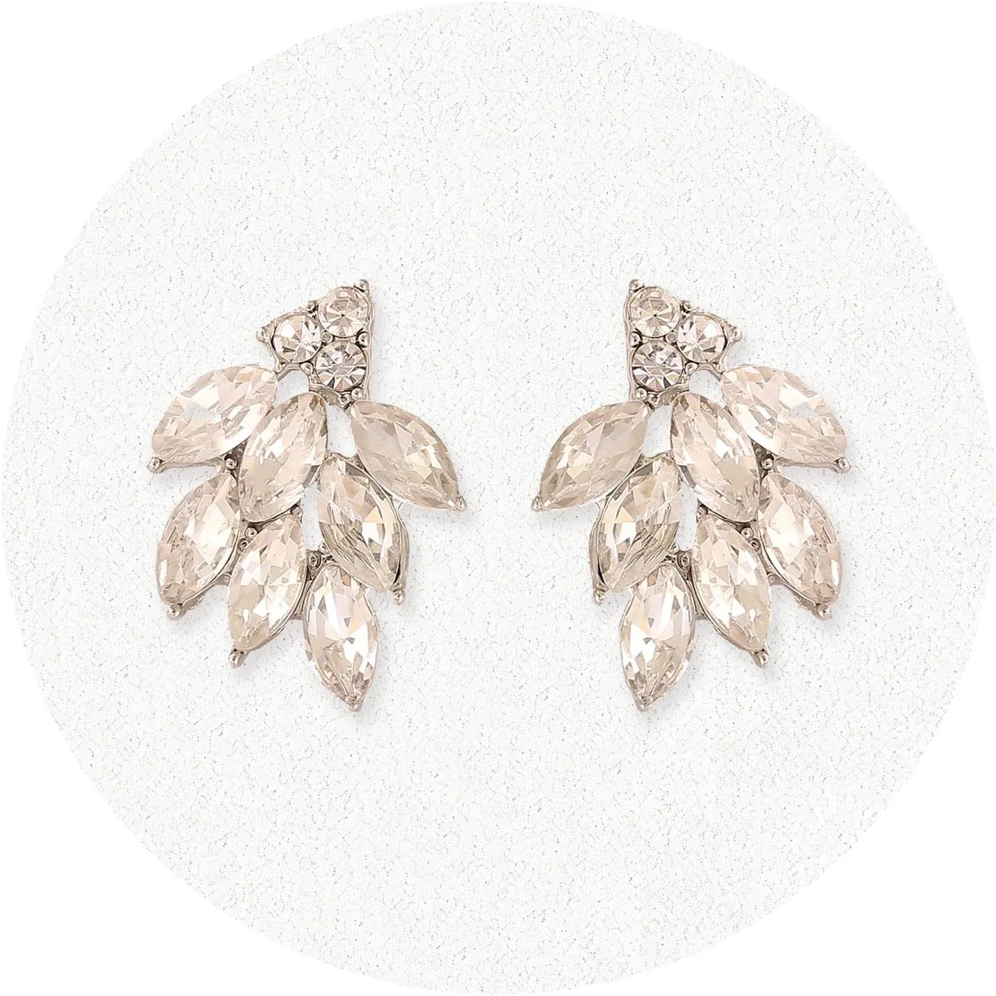 Rhinestone Stud Earrings for Women Small Dainty Crystal Cluster Drop Earrings for Girls Cute Costume Jewelry for Bridal Wedding Party Gift