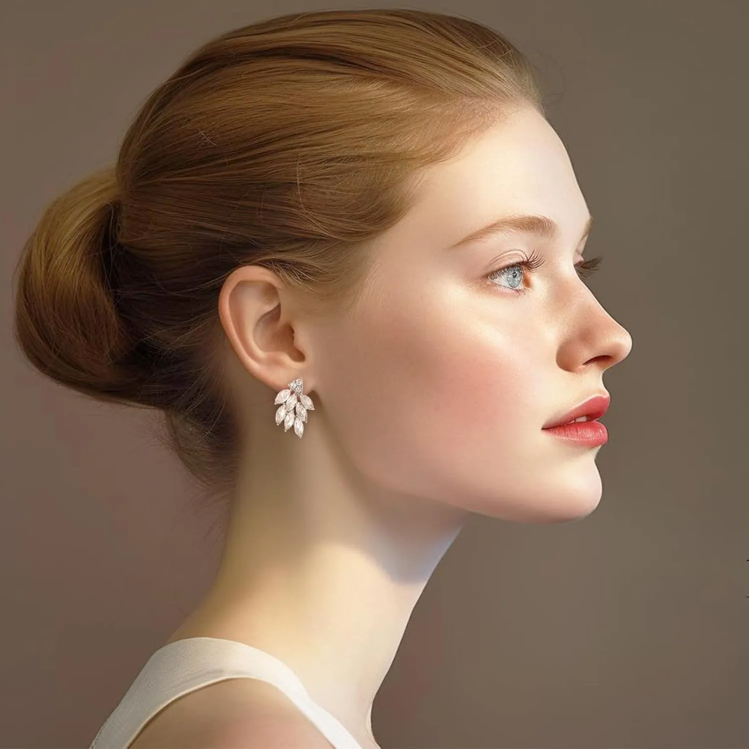 Rhinestone Stud Earrings for Women Small Dainty Crystal Cluster Drop Earrings for Girls Cute Costume Jewelry for Bridal Wedding Party Gift