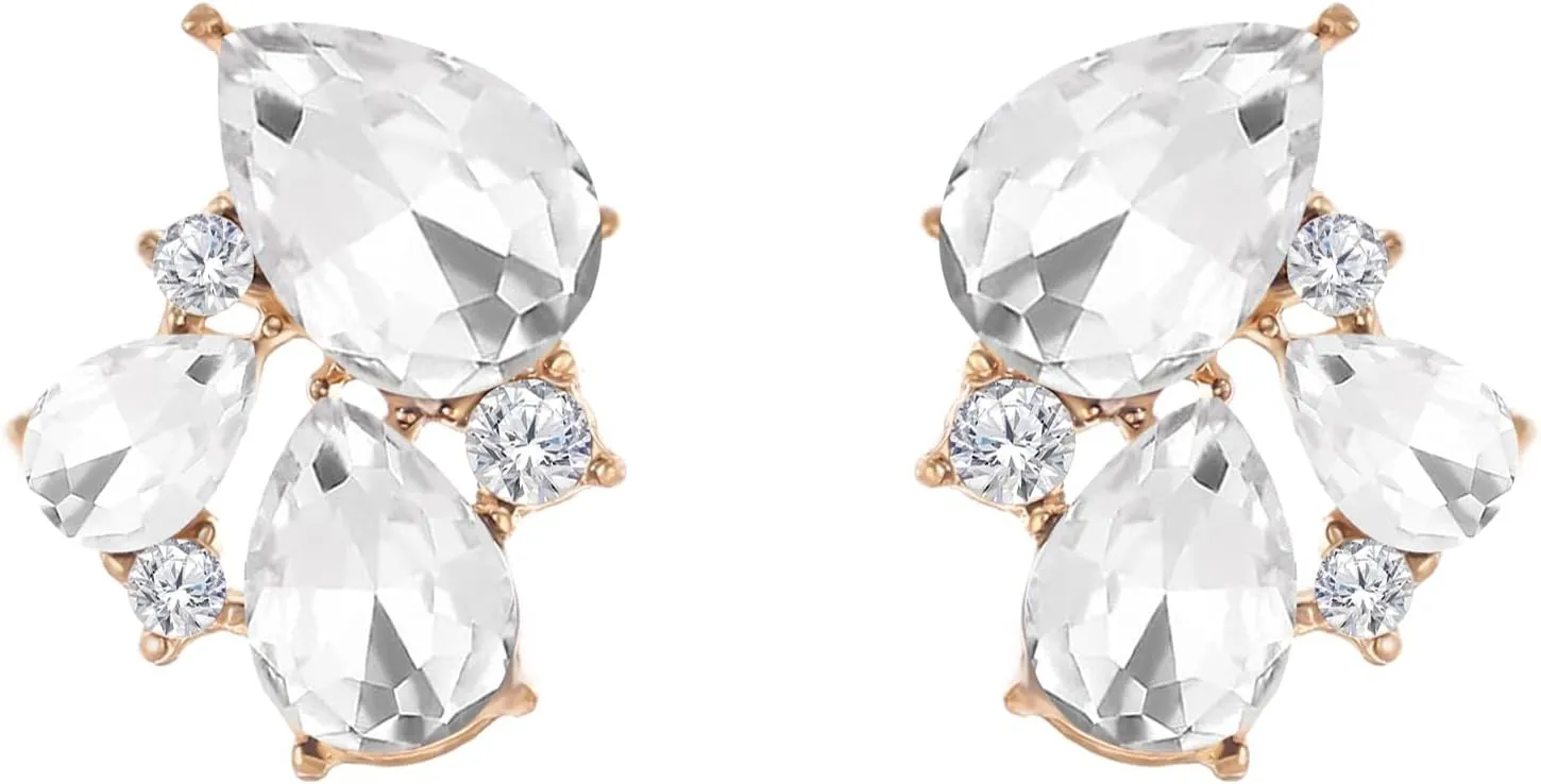 Rhinestone Stud Earrings Small Fancy Crystal Cluster Earrings for Women Brides Dainty Marquise Stud Earrings for Wedding Party Prom Jewelry Gift