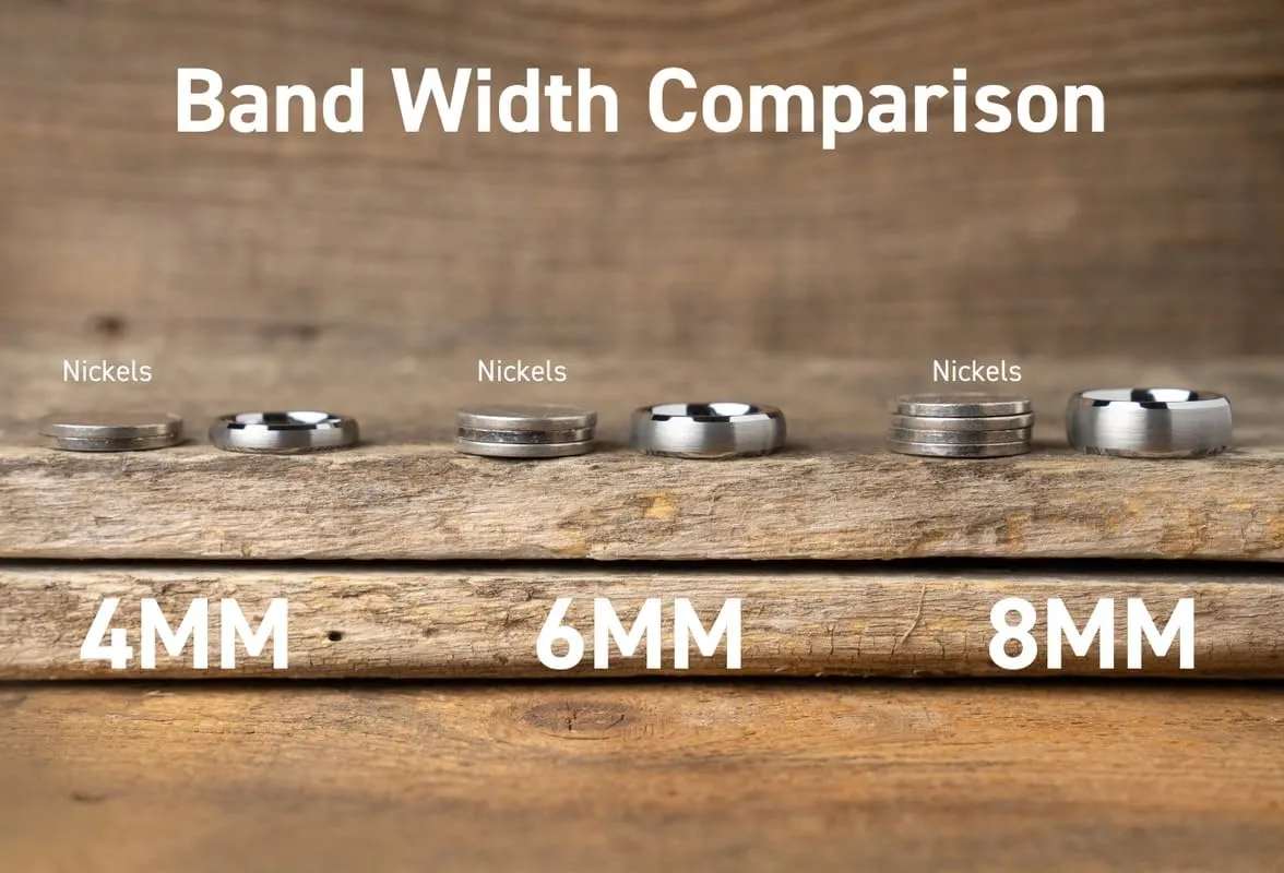 Rings For Men | Tungsten | Silver & Black | Inner-Band Colors | 4 & 6 & 8mm | Wedding Bands