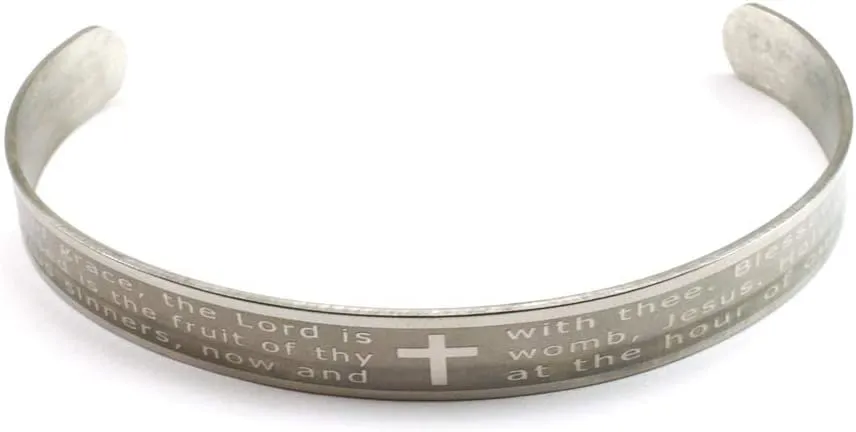 RosaryMart Catholic Inspirational Cuff Bracelet for Men and Women