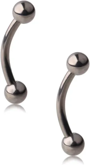 Ruifan 20g 18g 16g Rook Piercing Jewelry Titanium Externally Threaded Curved Barbell Eyebrow Tragus Helix Conch Lobe Labret Earrings Lip Rings Body Piercing Jewelry For Women Men Ball Spike 6mm-19mm