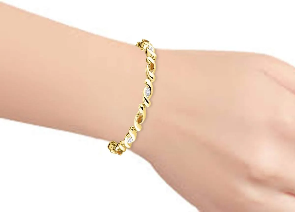 Rylos Bracelets for Women 925 Silver infinity Twist Tennis Bracelet Gemstone & Diamonds Adjustable to Fit 7"-8" Wrist, 6 Gorgeous 4X3MM Jewelry for Women Friendship Bracelets