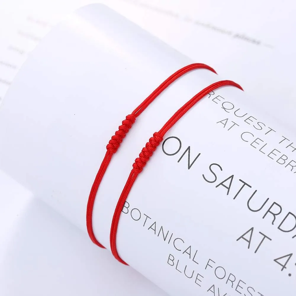 Shonyin 7 Knots Red String Bracelet Kabbalah Protection Thread Handmade String Bracelets Good Luck Gift for Women Men Family