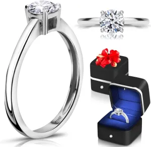 SHOP LC DELIVERING JOY Lab Grown Diamond Rings for Women Crafted with Real Platinum - Lab Grown Promise Ring Jewelry Gifts 0.5 Carat Size - 8 Birthday Gifts