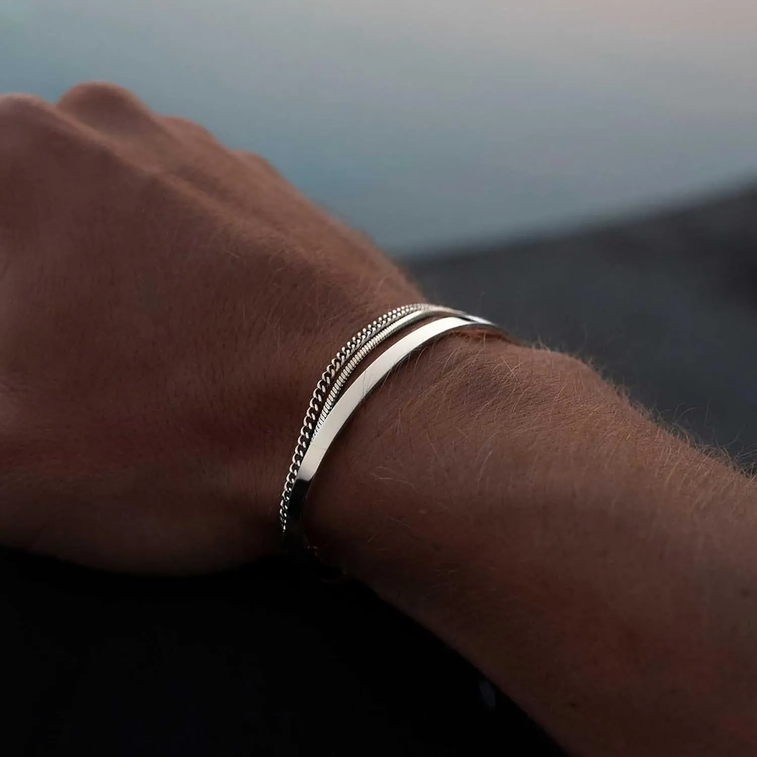 Silver Bracelets for Men Women 2mm Snake Cuban Mens Bracelet 6.5/7/7.5/8/8.5 Inches Bracelets Set Silver Mens Jewelry Gifts for Men
