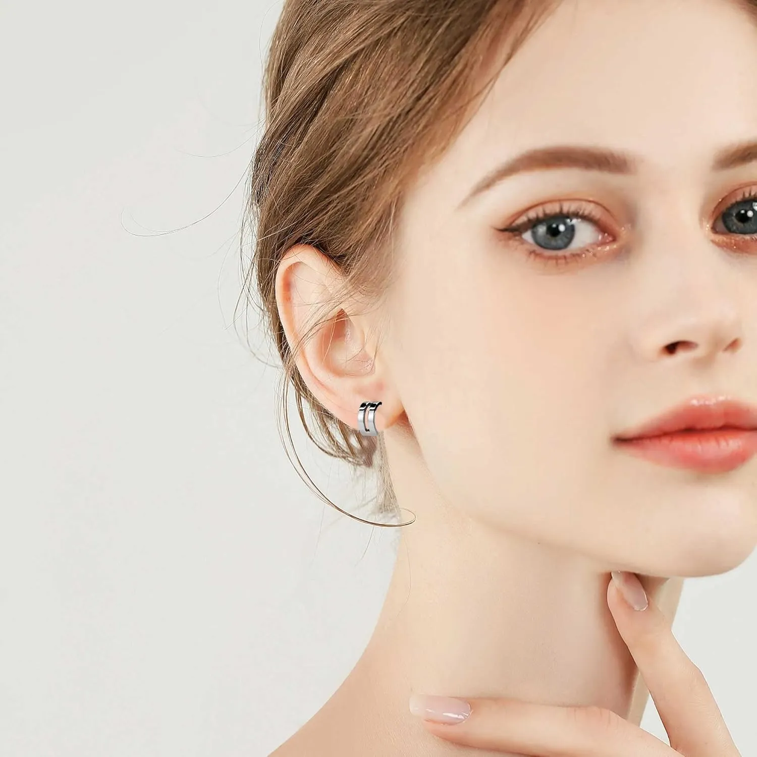 Silver Earrings for women Tiny Cute Heart/Star/Cross/Huggie/Geometric/Triangle/Elephant Stud earrings Hypoallergenic Surgical Steel Small for Women Mother's Day Gifts