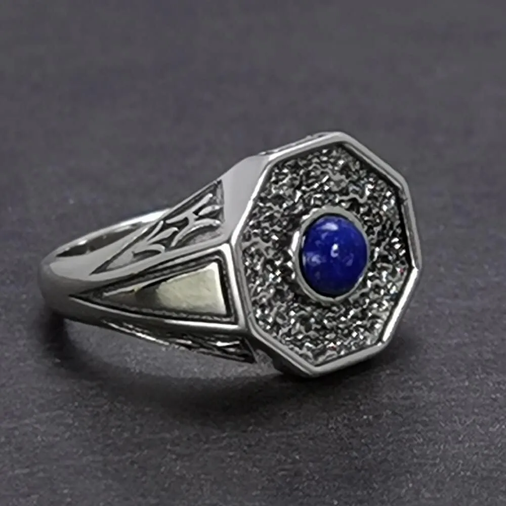 Silver TVD Silver Lapis Lazuli ring ~ TVD The Originals Mikaelson family daylight ring in Heart metal box By Fantasy World (gold, 12)