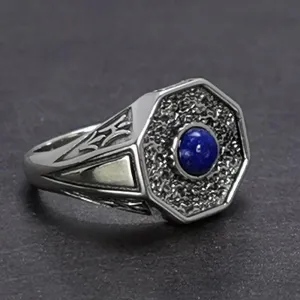 Silver TVD Silver Lapis Lazuli ring ~ TVD The Originals Mikaelson family daylight ring in Heart metal box By Fantasy World (gold, 12)