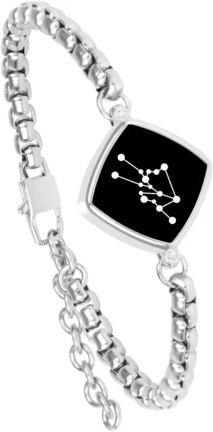 Single Bracelet Long Distance Touch Bracelets Jewelry, Remote Smart Love Bracelet Send SOS SMS Relationship Bracelets constellations Taurus for Couples Lovers Friends Valentine's Day Gifts Silver