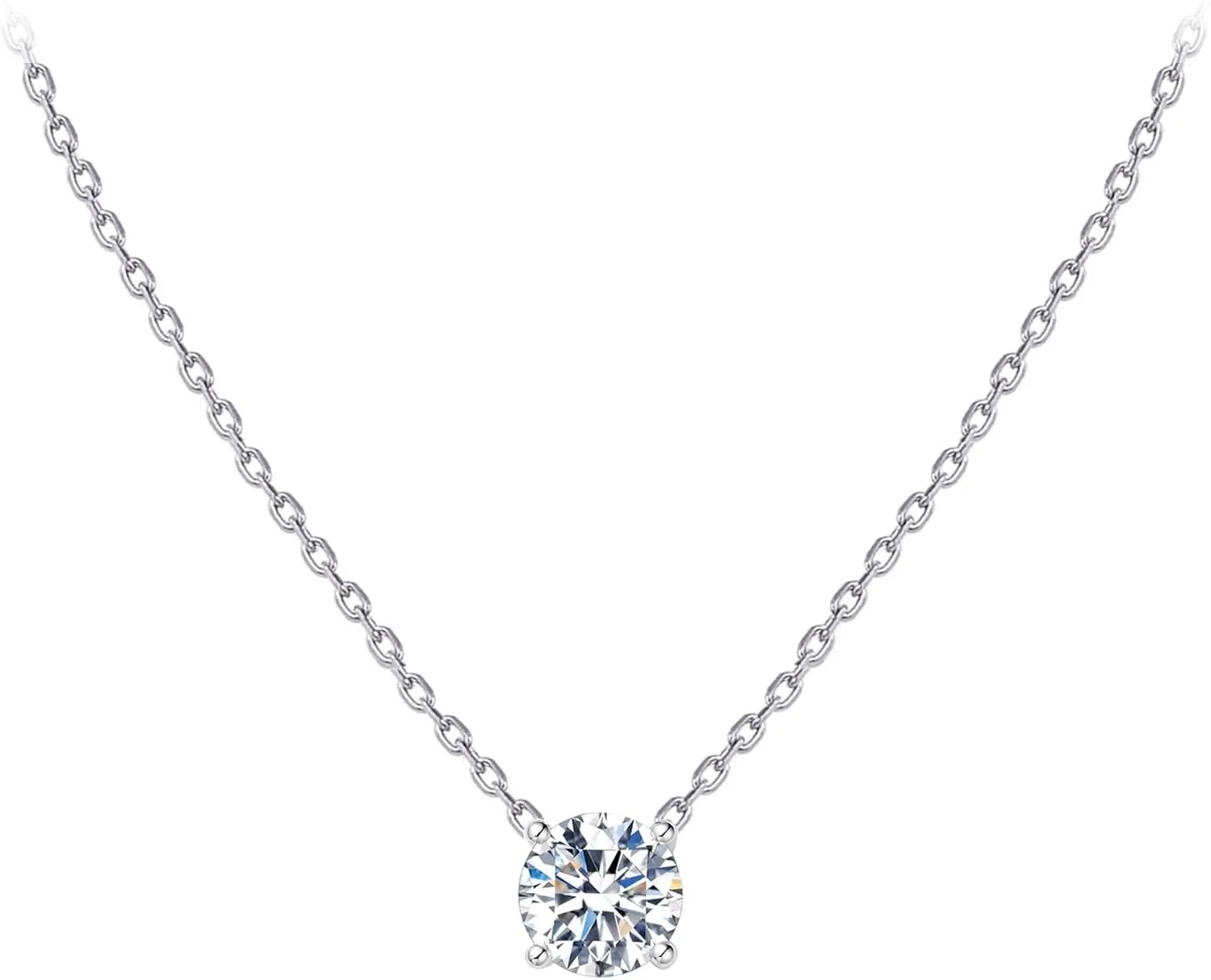 S.Leaf Diamond Necklace Pendant Cubic Zirconia Tennis Necklace Solitaire Choker Necklace for Women Sterling Silver Gold Plated Necklaces Birthday Gifts for Women