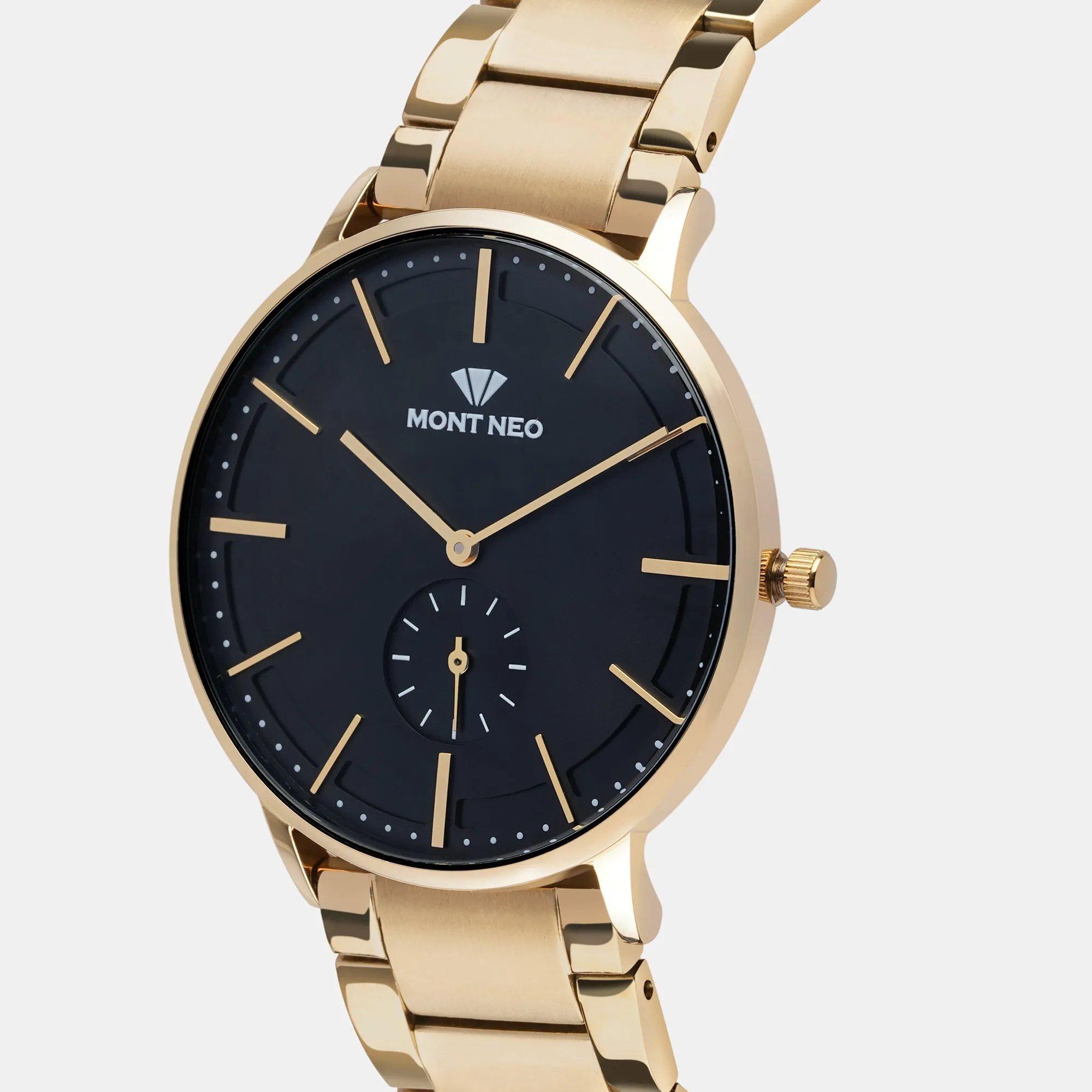 Sleek Black Analog Men Stainless Steel Watch 7009E-M2204