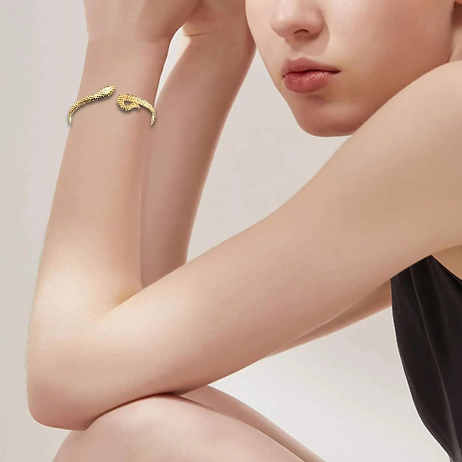 Snake Bangle Bracelets for Women Fashion Vintage Stainless Steel Snake Bracelet Gothic Punk Jewelry Gift