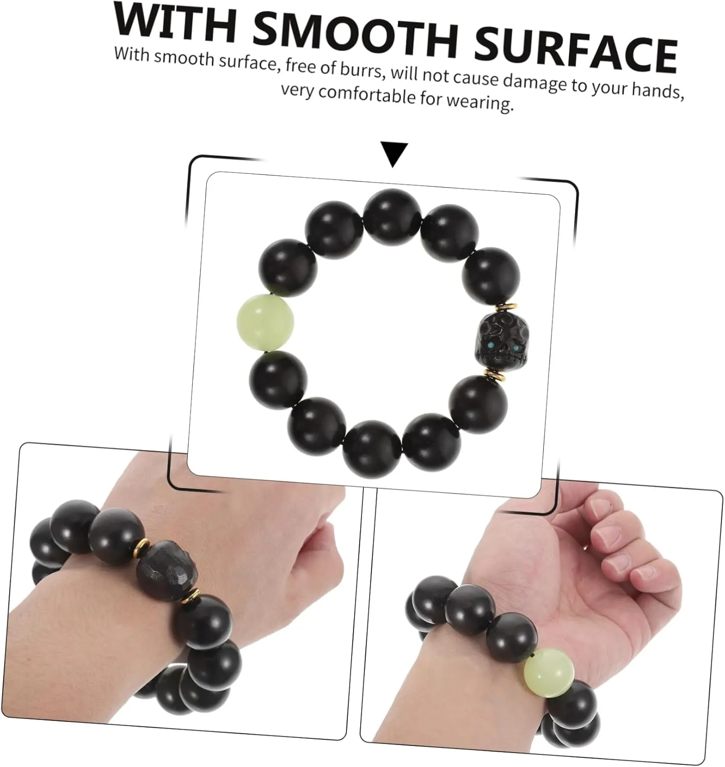 SOIMISS 1pc Ebony Bracelet Buddhist Beads Pendant Buddhist Beads Bracelets Ebony Jewelry Buddhist Chain Wood