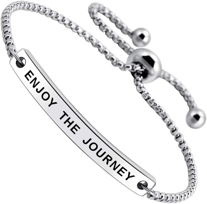 SOUSYOKYOSAM Women Bracelets for Women, Stainless Steel Inspiration Motivational Jewelry Gifts for Girl