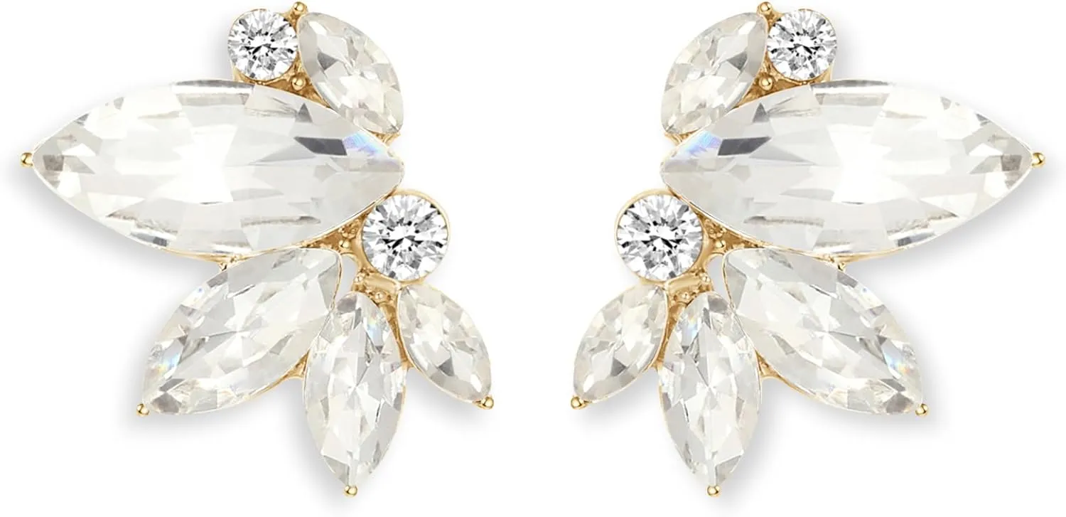 Sparkly Rhinestone Drop Earring Dainty Faux Crystal Earring Studs for Women Wedding Prom Party