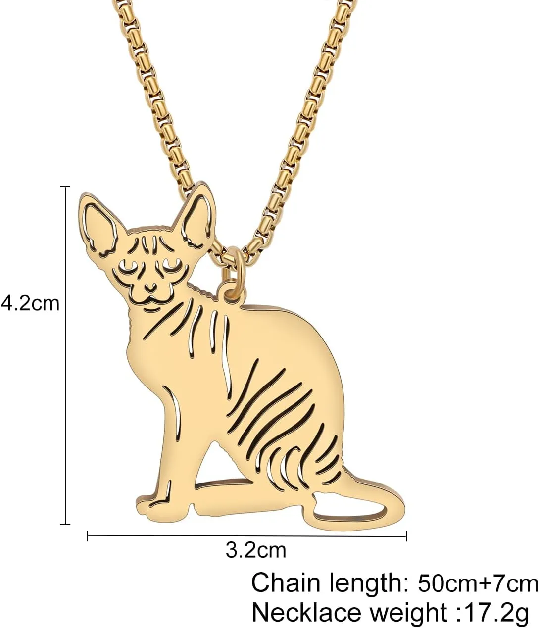 Stainless Steel Animal Cat Necklace Pendant for Women 18K Gold Silver Plated Cute Kitten Necklaces Minimalist Jewelry Gifts for Her Cat Lovers Charms