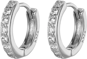 Sterling Silver Hoop Earrings, Hypoallergenic Small Huggie Hoop Earrings, 925 Sterling Silver, Lightweight Small Cartilage Earrings, Cuff Everyday Earrings