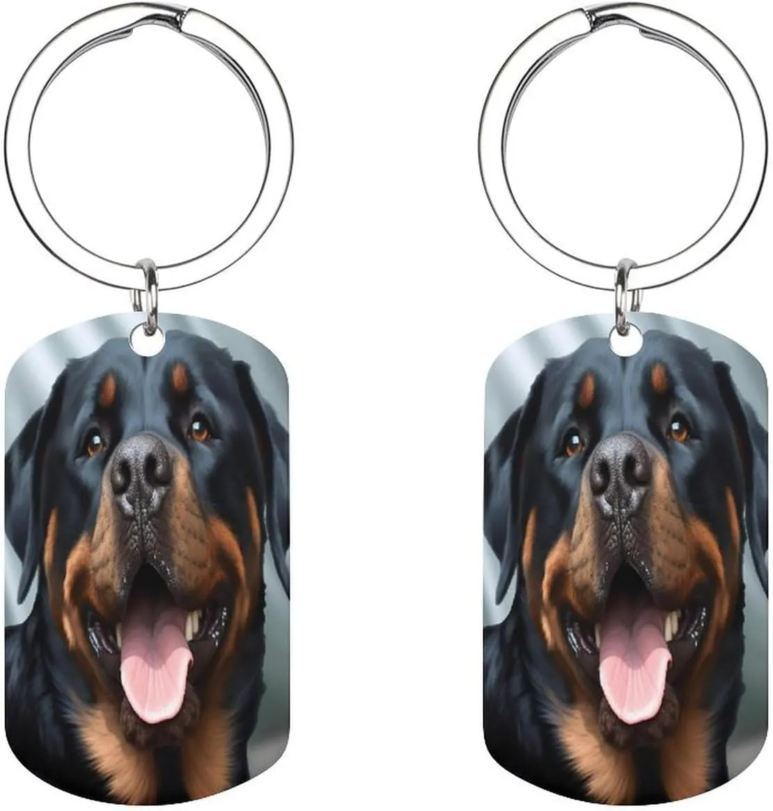 Sublimation Keychain Double Sided Keychains Fashion Rottweiler Dogs Tongue Face Printing Key Chain For Keychain Decor