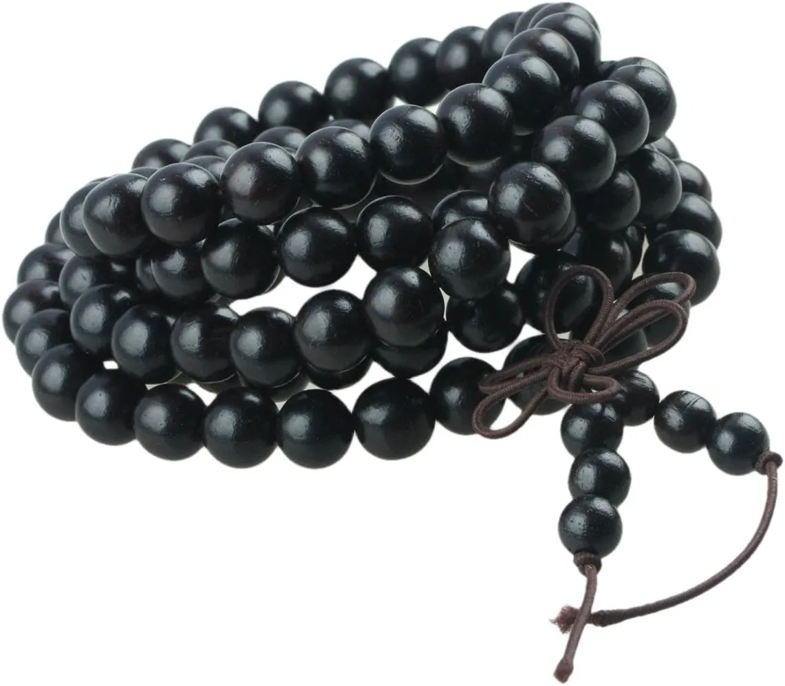 SUNYIK 8mm 108 Tibetan Buddhist Mala Bracelet Natural Beaded Prayer Bead for Women Men