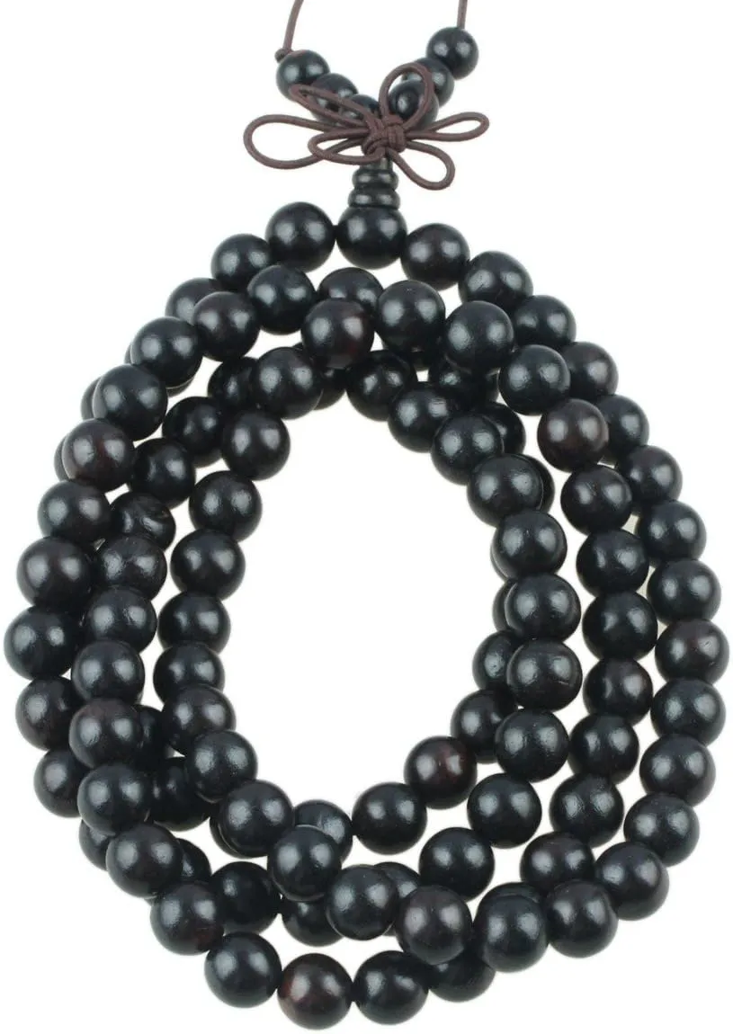 SUNYIK 8mm 108 Tibetan Buddhist Mala Bracelet Natural Beaded Prayer Bead for Women Men