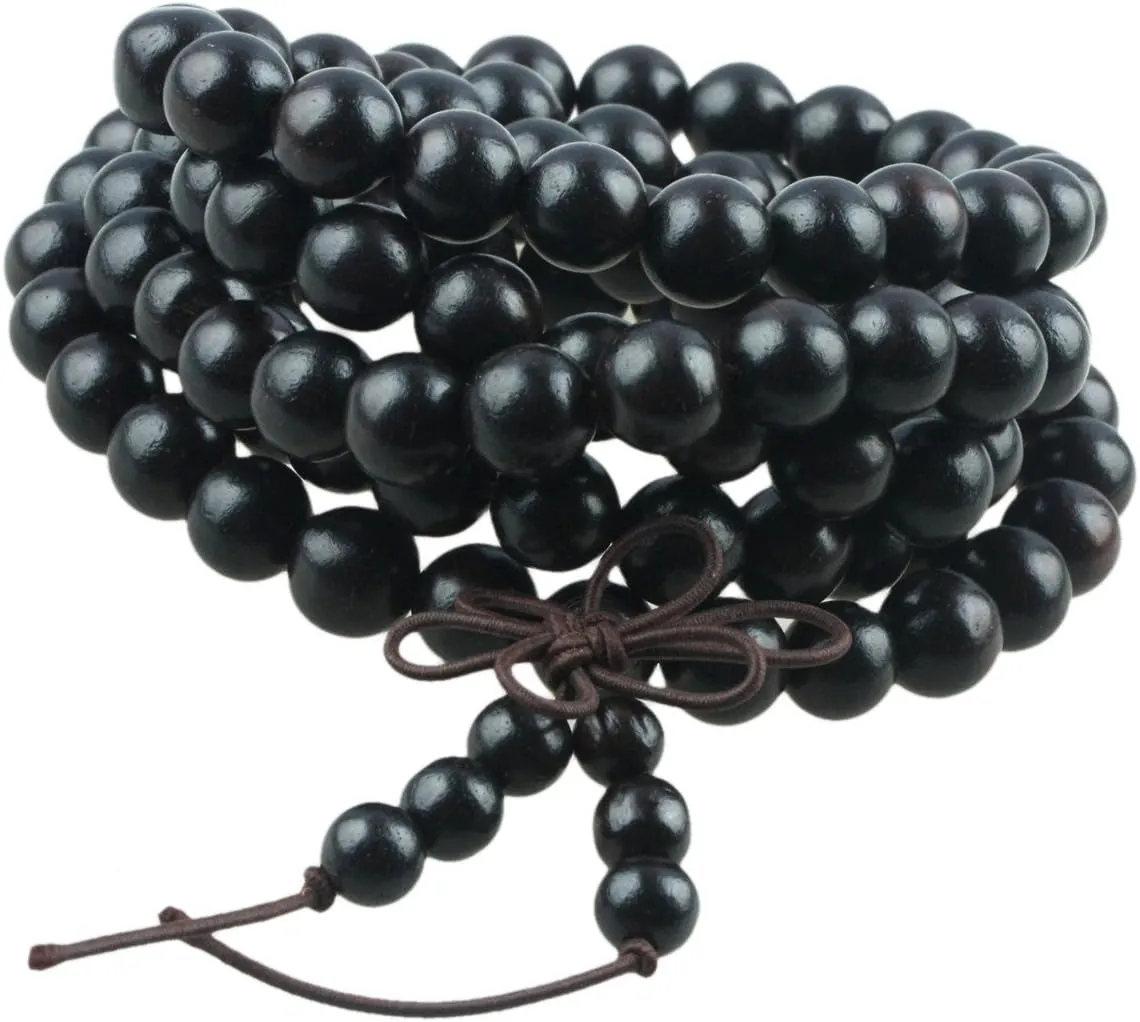 SUNYIK 8mm 108 Tibetan Buddhist Mala Bracelet Natural Beaded Prayer Bead for Women Men