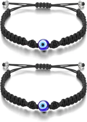 Tarsus Big Evil Eye Adjustable Bracelet Kabbalah Red String Amulet Nazar for Family Couple Bestfriend Women Men Girls