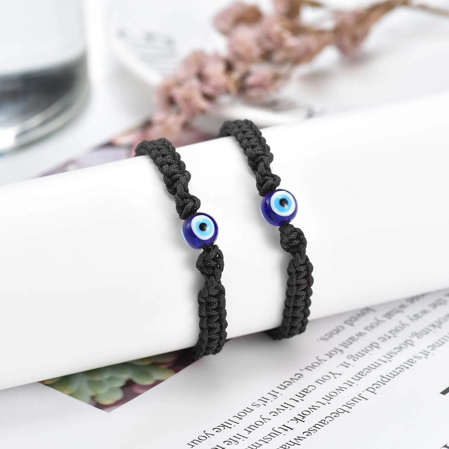 Tarsus Big Evil Eye Adjustable Bracelet Kabbalah Red String Amulet Nazar for Family Couple Bestfriend Women Men Girls