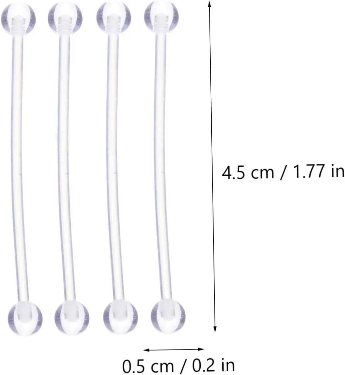TENDYCOCO 48 Pcs Transparent Nose Studs Perforation Lip Nail Acrylic Miss
