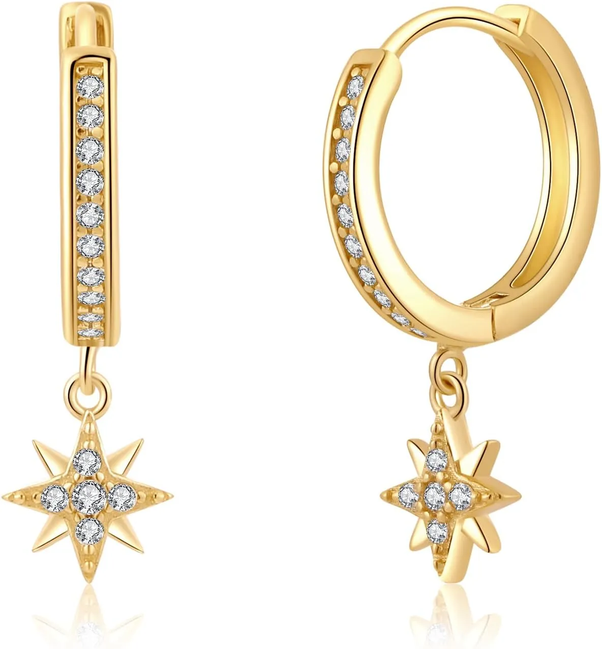 ToHeart Gold Dangle Earrings for Women Sun Hoop Earrings For Women Small Gold Hoop Earrings