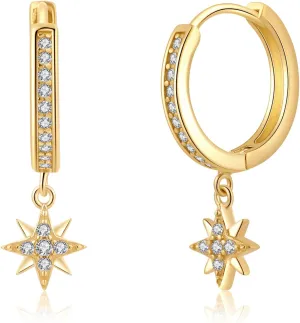 ToHeart Gold Dangle Earrings for Women Sun Hoop Earrings For Women Small Gold Hoop Earrings
