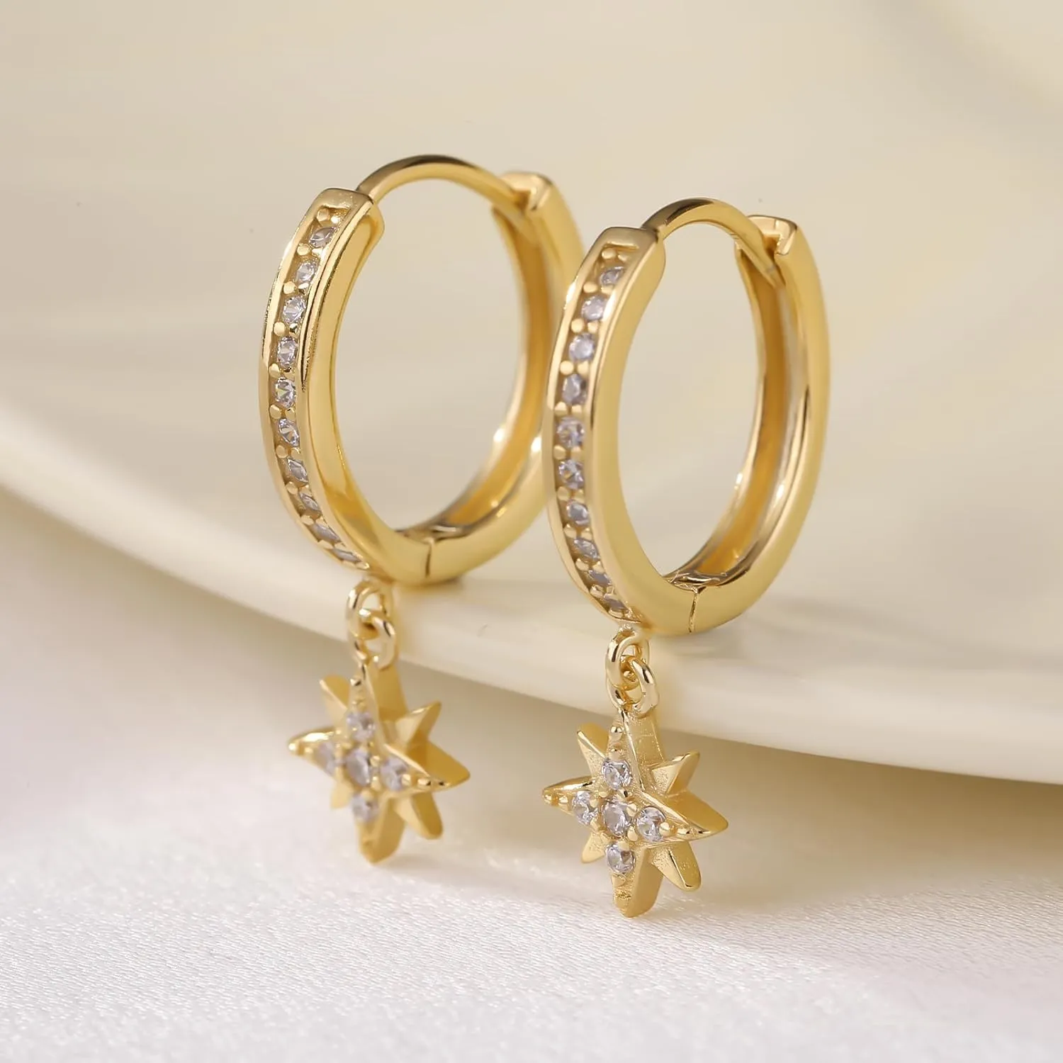 ToHeart Gold Dangle Earrings for Women Sun Hoop Earrings For Women Small Gold Hoop Earrings