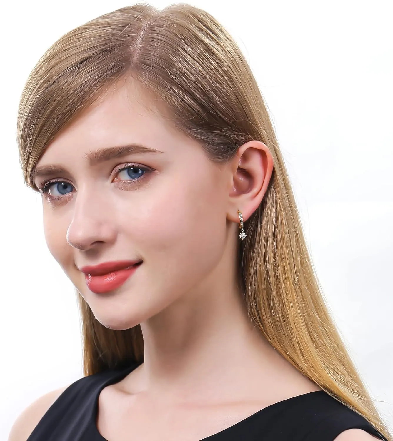 ToHeart Gold Dangle Earrings for Women Sun Hoop Earrings For Women Small Gold Hoop Earrings