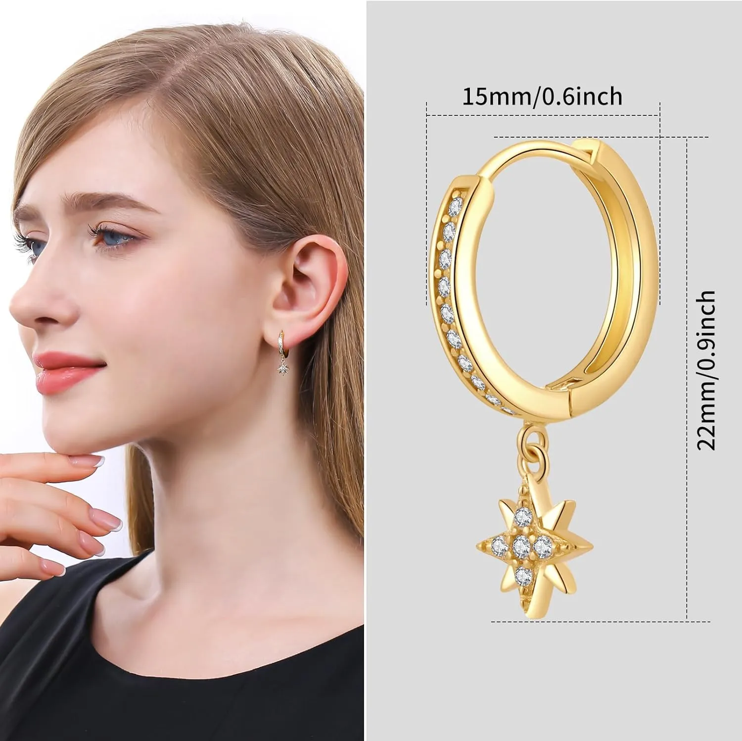 ToHeart Gold Dangle Earrings for Women Sun Hoop Earrings For Women Small Gold Hoop Earrings