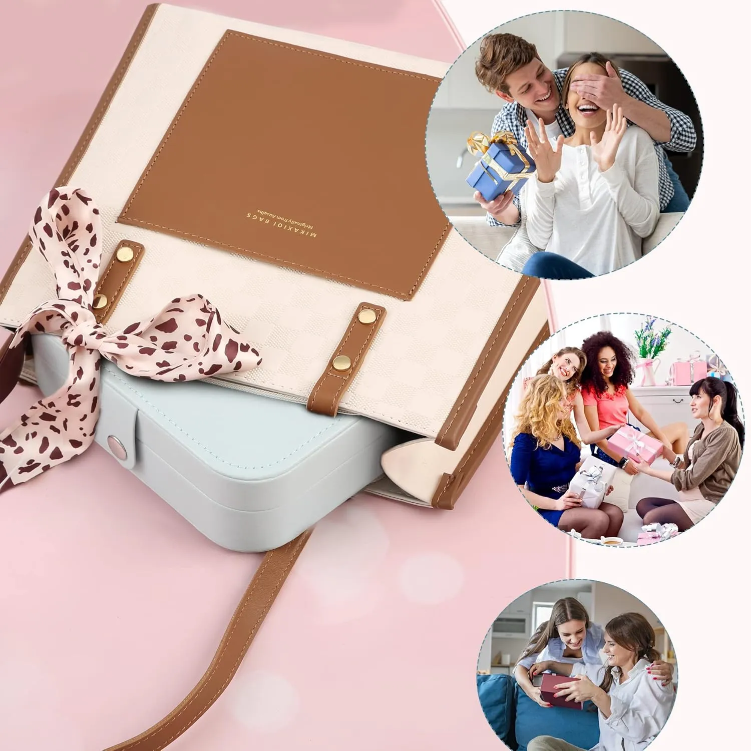 Travel Jewelry Box, PU leather Small Jewelry Organizer For Female Girls, double layer portable mini travel case for storing earrings, rings, necklaces.(Blue)