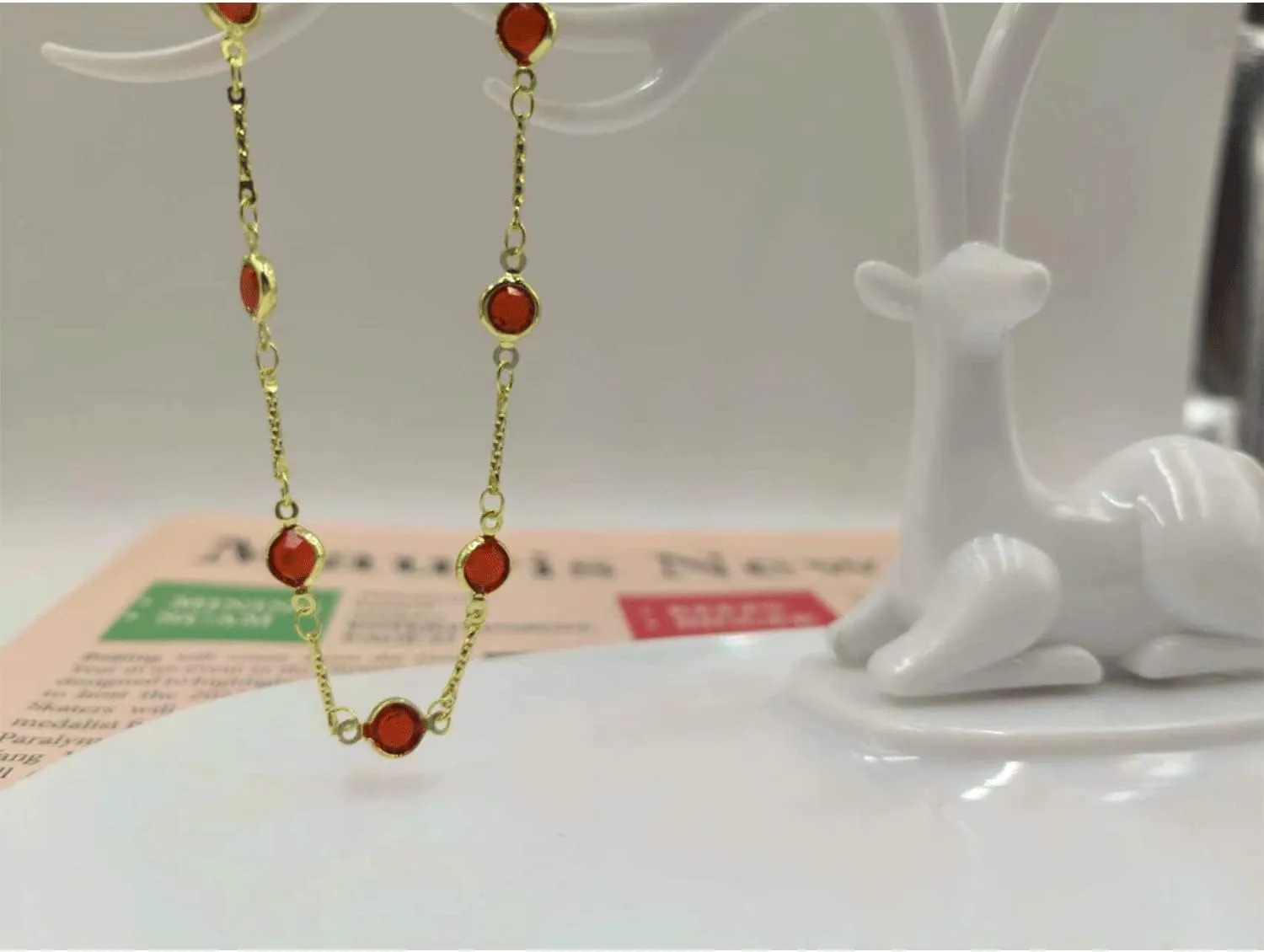 Turquoise Dainty Choker Necklace for Women Green Crystal Stone Chain Link Necklace Emerald Cubic Zircon Rhinestone Quartz Charm Necklaces Jewelry for Women